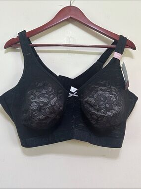 Cacique Black Lace Wireless Support Bra